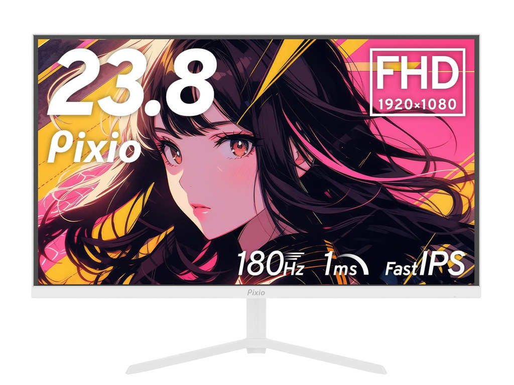 Pixio、Fast IPSを採用する180Hzの白いフルHDゲーミング液晶「PX248 Prime Plus White」