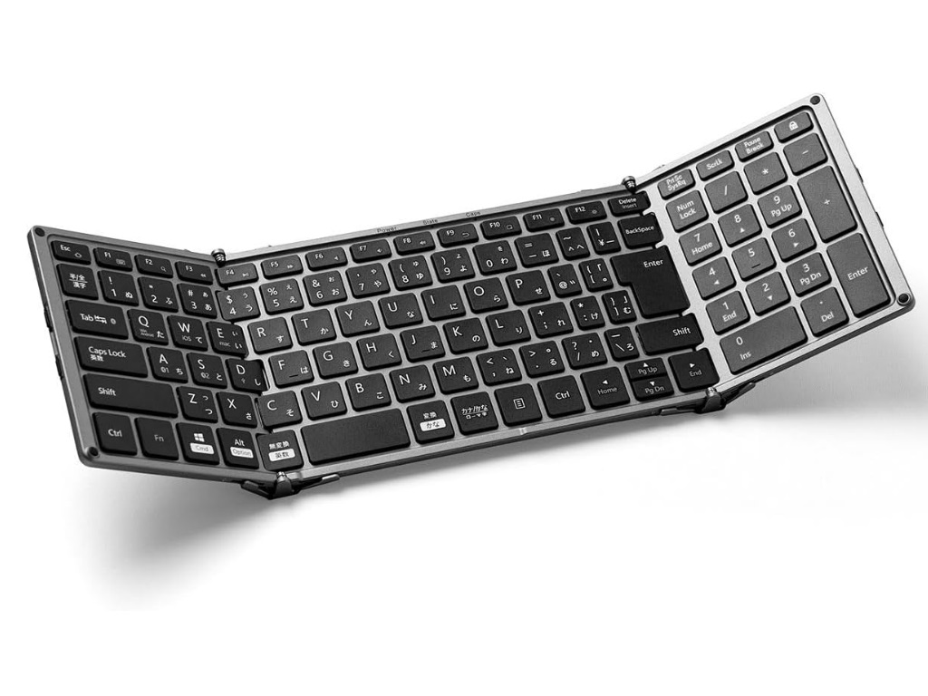 テンキーを搭載した三つ折り式Bluetoothキーボードがサンワダイレクトから