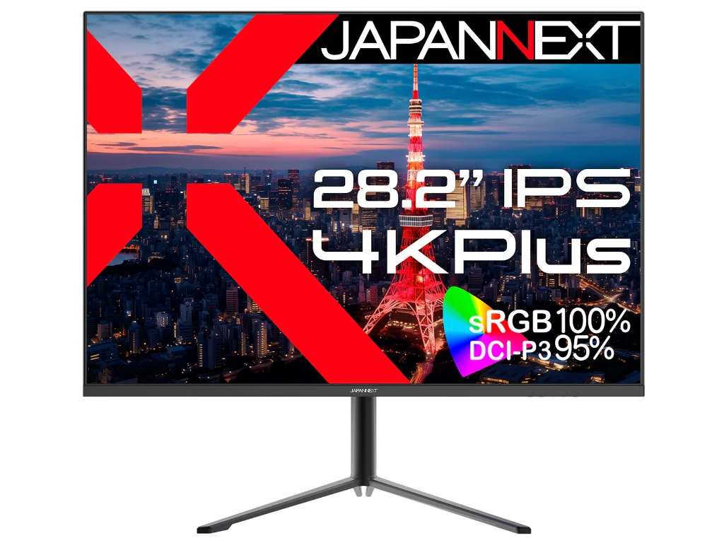 4Kより縦長な3,840×2,560ドットの28.2型液晶ディスプレイがJAPANNEXTから
