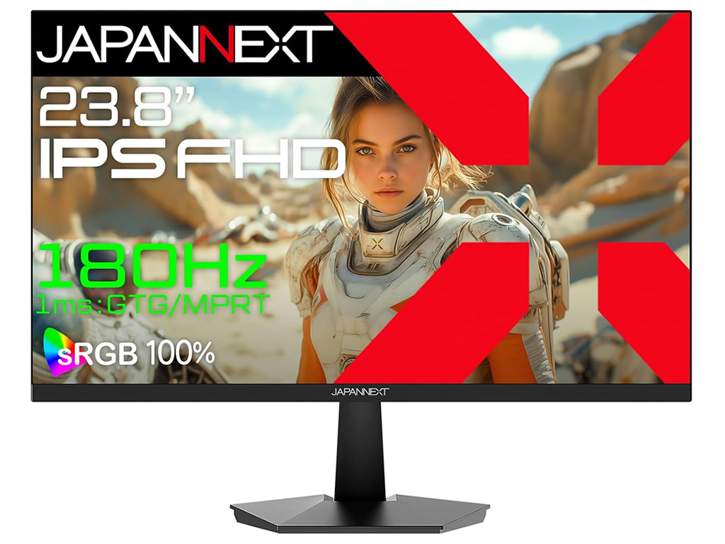 JAPANNEXT、売価約2万円のエントリー向け23.8型IPSパネルディスプレイなど