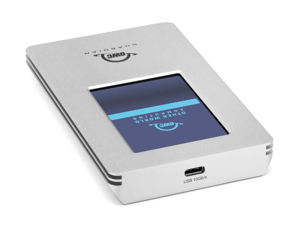 タッチスクリーンでロックを解除できるハードウェア暗号化ポータブルSSD「OWC Guardian」