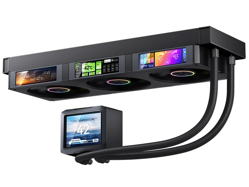 4基のLCDを搭載する360mmラジエーターAIO水冷ユニット、JONSBO「TF3-360SC」シリーズ18日発売