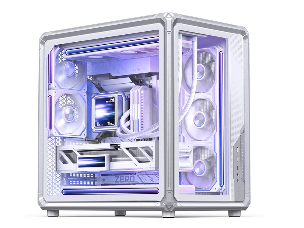 外骨格フレームとデュアルチャンバー構造採用ミドルタワーPCケース、JONSBO「X400 White」