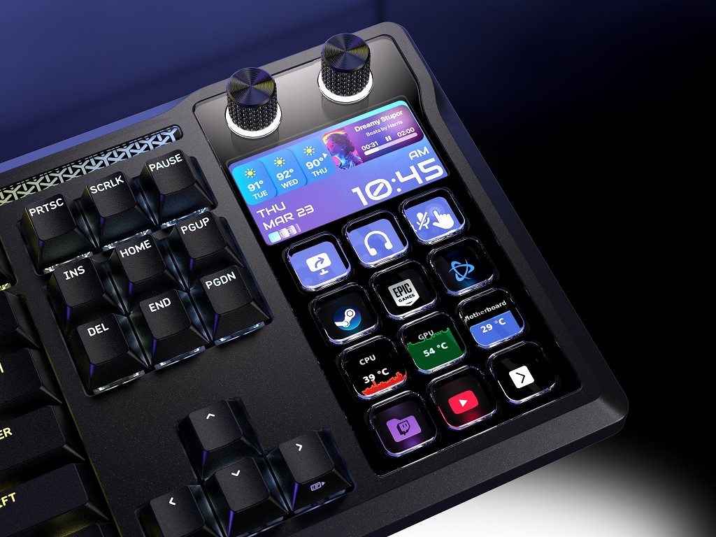 CORSAIR、Stream Deckが合体したファン待望の高機能キーボード「GALLEON 100 SD」