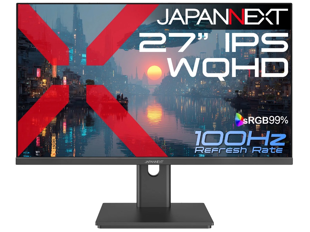 税込約2万円の100Hz対応27型WQHD液晶ディスプレイがJAPANNEXTから