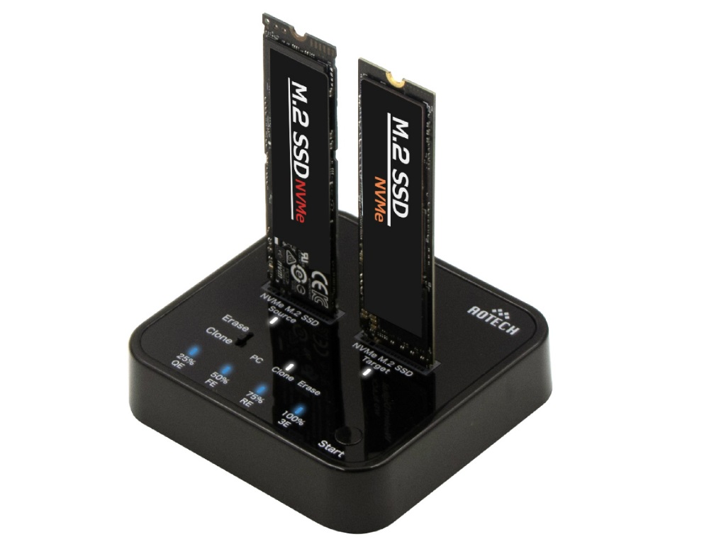 M.2 SSDを直挿しできるクローン・イレーススタンド、AOTECH「AOK-NVMERCL-20G」