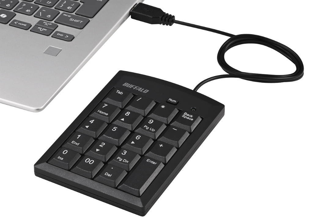 Excel作業を効率化するTabキー搭載有線テンキーがバッファローから
