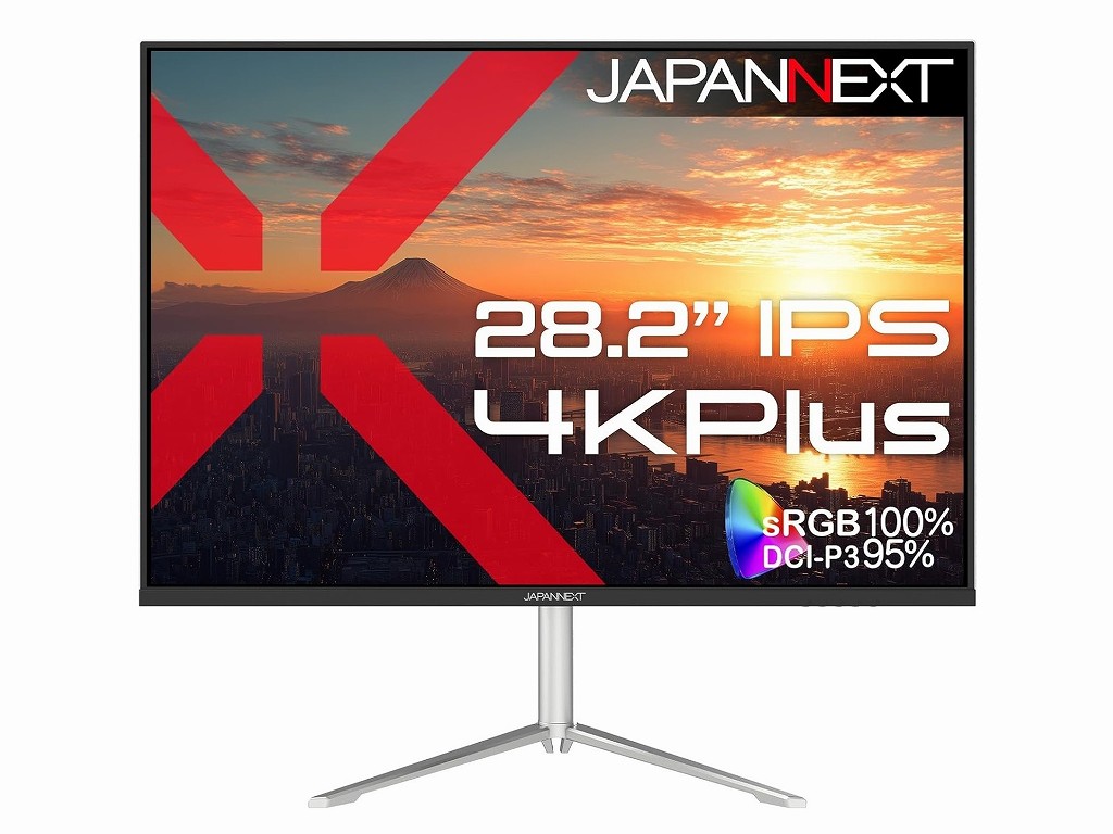 JAPANNEXT、作業領域が広い4K Plus解像度の28.2型IPS液晶「JN-282Ei4KP」を約3.4万円で発売