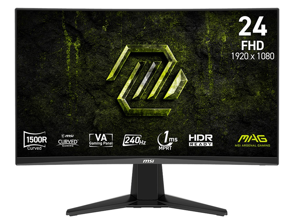 MSI、人間の視野に近い湾曲パネルを採用する240Hz対応の23.6型フルHDゲーミング液晶