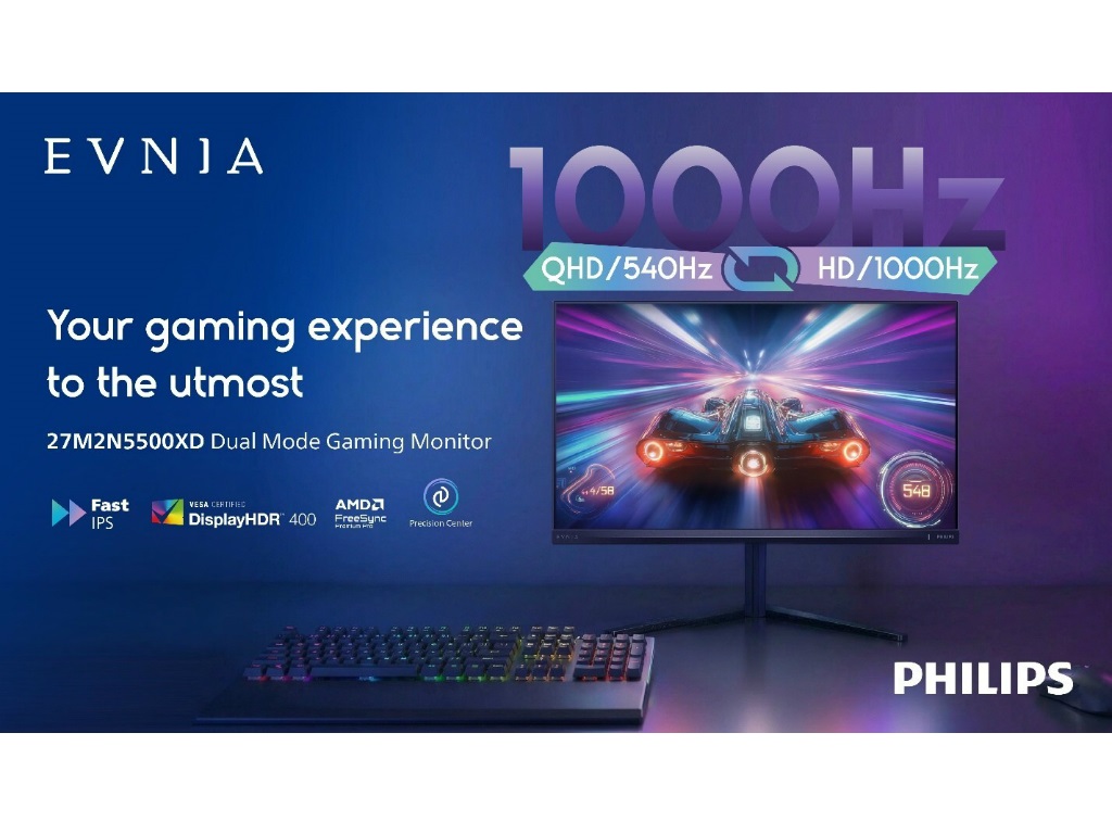 最大1,000Hzのデュアルモード対応27型ゲーミング液晶、Philips「27M2N5500XD」