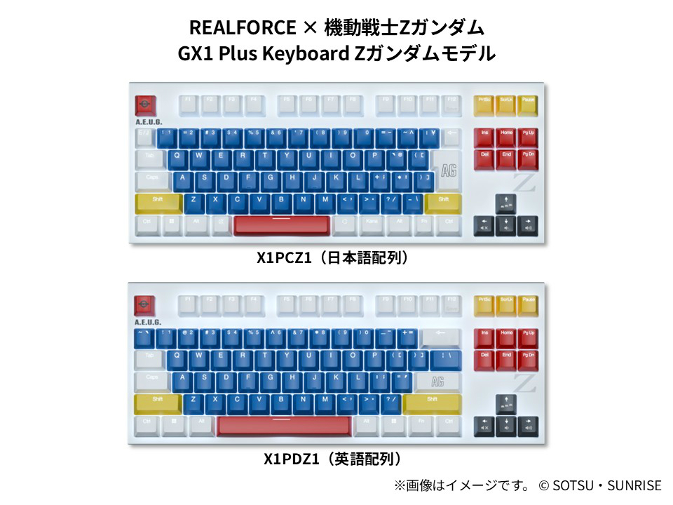 「REALFORCE × ガンダムシリーズ」コラボゲーミングキーボード2月6日より予約受付開始