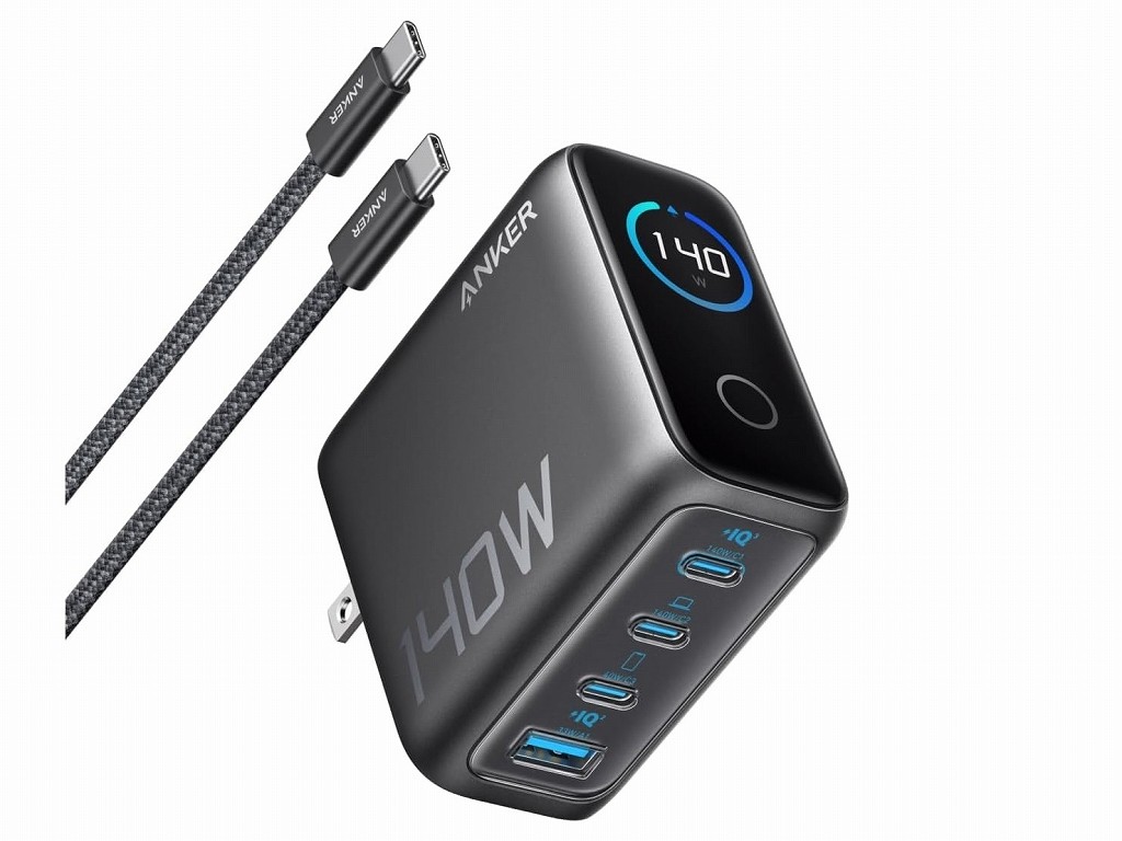 (今日のお買い得) 最大140Wに対応するアンカーのモニター機能付き4ポート急速充電器が27％オフ