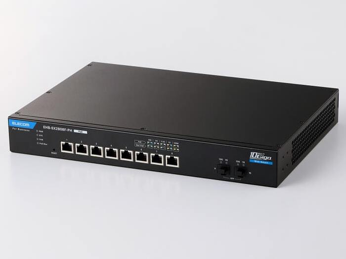全ポート10ギガビット＆PoE++対応の8ポートWebスマートスイッチがエレコムから