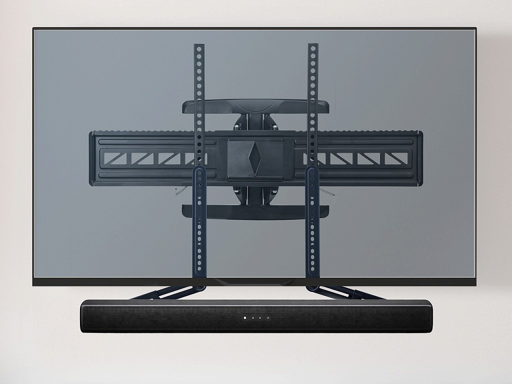 テレビのVESA穴を利用、サウンドバーを浮かせて設置できるスタンドがサンワダイレクトから