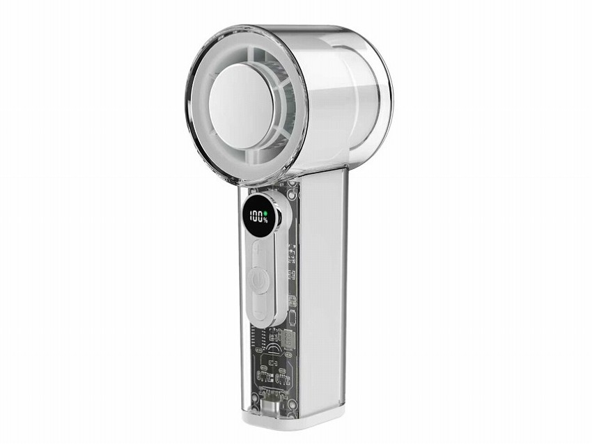 発火しにくい「準固体電池」を採用したペルチェ冷却プレート付きハンディファン