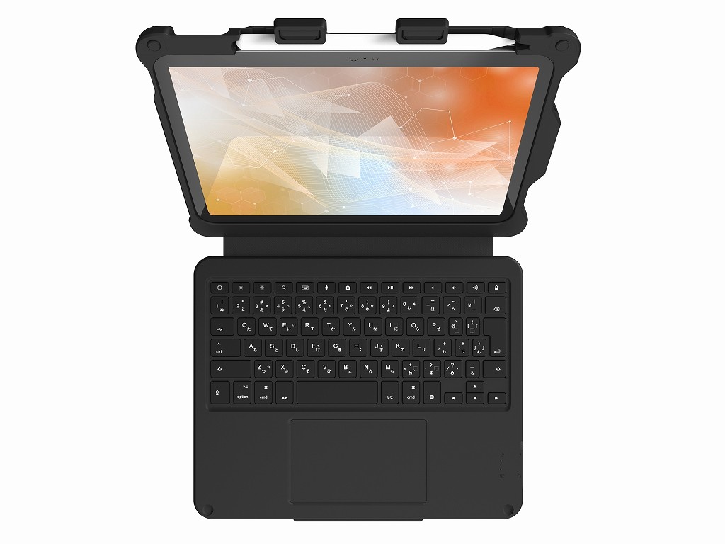 ジェスチャー操作可能な高感度トラックパッド搭載のキーボード一体型iPadケース