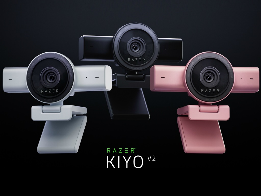 AIフェイスレタッチ対応4K Webカメラ「Razer Kiyo V2」に新色QuartzとWhite追加