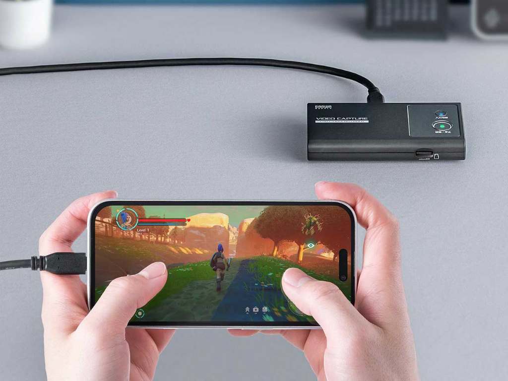 スマホの映像を直接録画できるビデオキャプチャーユニットがサンワダイレクトから
