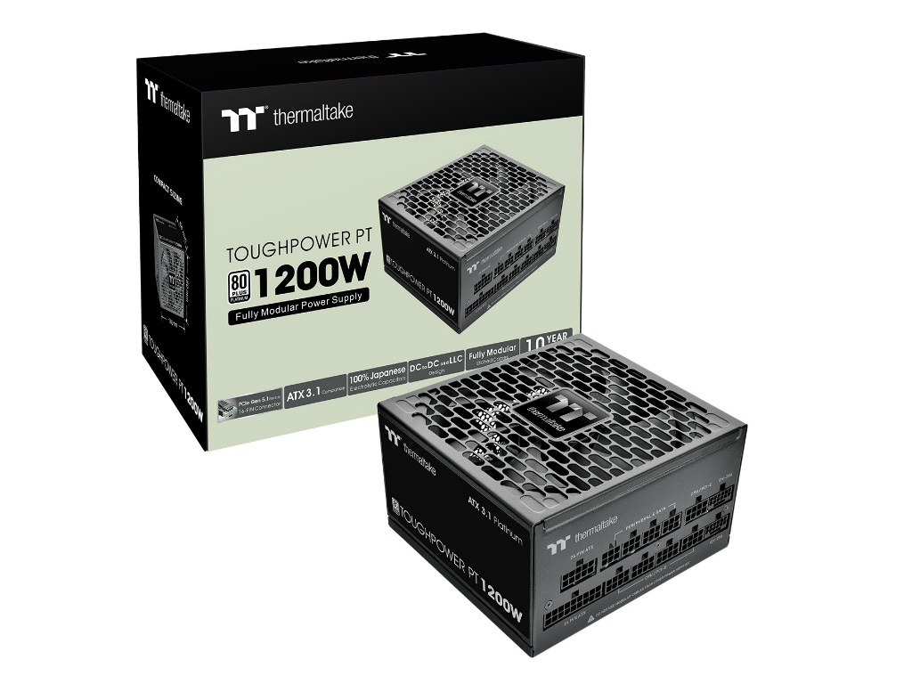 容量1,200Wで奥行き140mmのPLATINUM電源、Thermaltake「TOUGHPOWER PT」20日発売