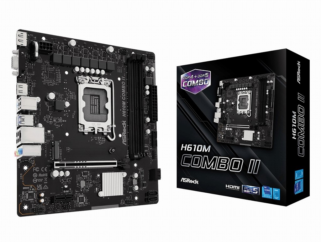 これぞASRock、DDR5＆DDR4両対応の変態マザーボード「H610M COMBO II」リリース