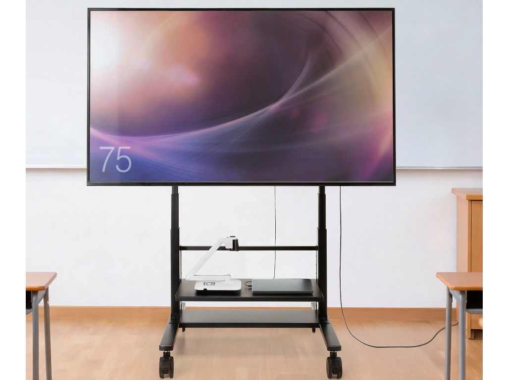 デュアルモーター搭載の100型ディスプレイ対応電動昇降スタンドがサンワサプライから