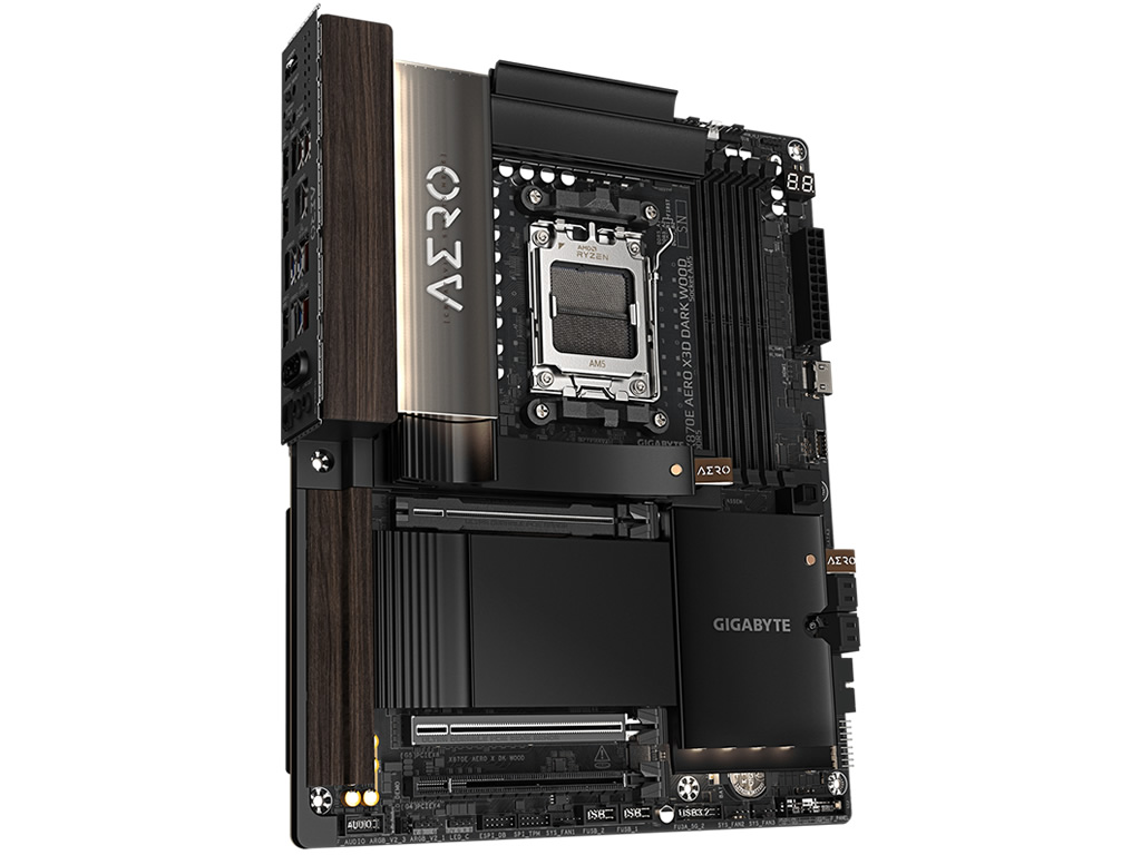 GIGABYTE、ダークウッド採用のX870Eマザーボード「X870E AERO X3D DARK WOOD」