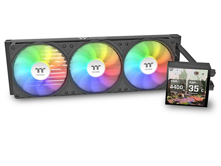磁気着脱式の3.95インチスクエア液晶搭載AIO水冷、Thermaltake「LB360 Ultra ARGB Sync」